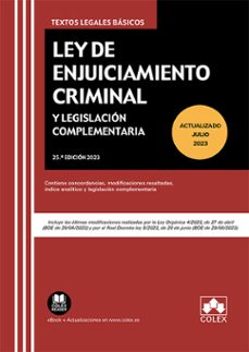 LEY DE ENJUICIAMIENTO CRIMINAL 2024 Y LEGISLACION COMPLEMENTARIA