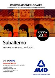 CORPORACIONES LOCALES SUBALTERNOS TEMARIO JURIDICO 2022