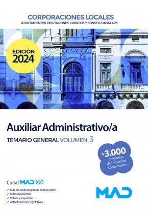 CORPORACIONES LOCALES AUXILIAR ADMINISTRATIVO 2024 TEMARIO 3