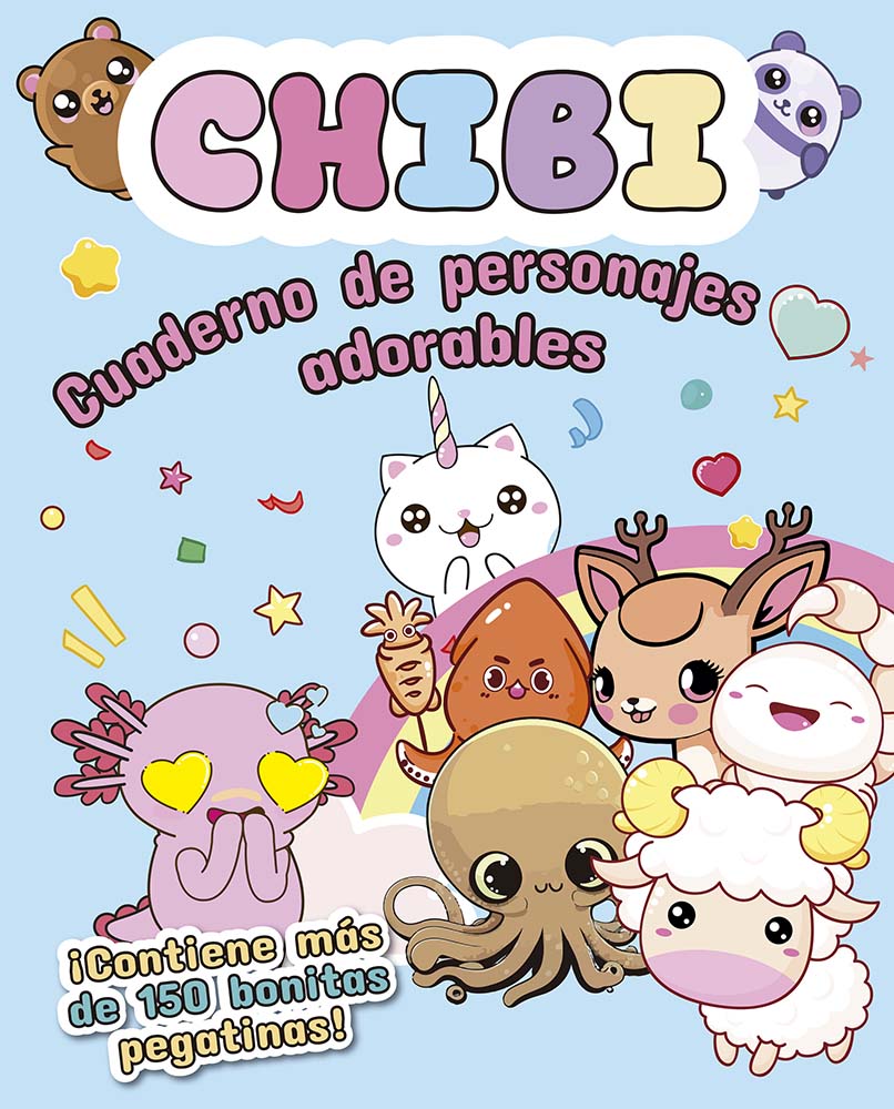 CHIBI CUADERNO DE PERSONAJES ADORABLES CON PEGATINAS